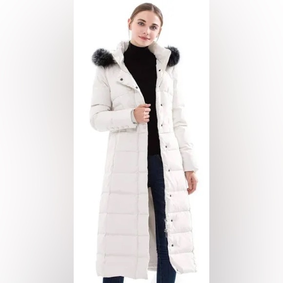 New Women's Sz L Hooded Thickened Long Down business casual  Parka Puffer Coat - Picture 1 of 15